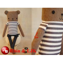 handmade stuffed plush toy bear with cloth